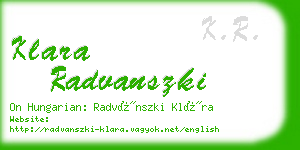 klara radvanszki business card